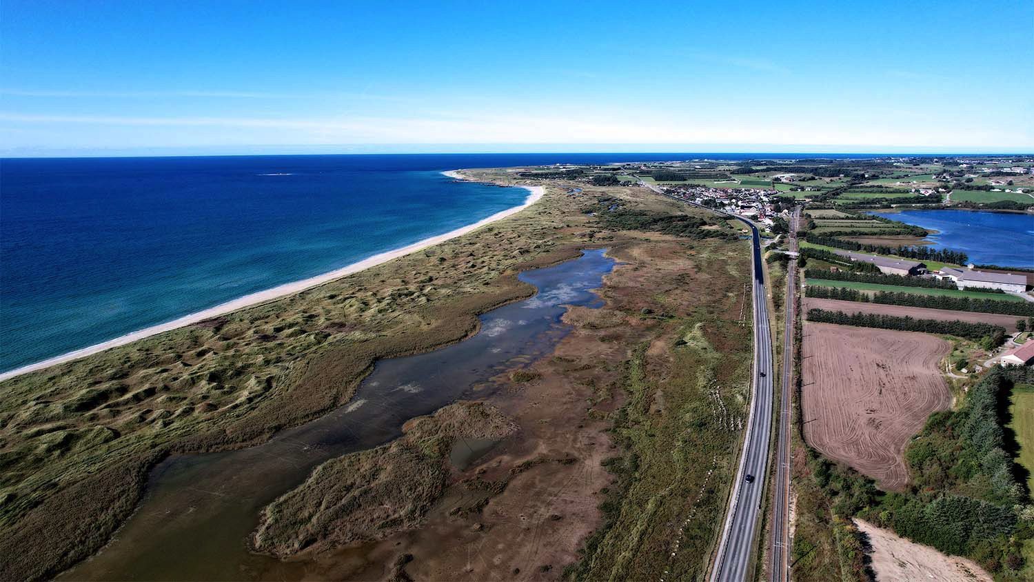 Nasjonal turistveg Jæren Ogna strand oversiktsbilde Bobilcamping på Jæren, lokale til leie på Jæren, 